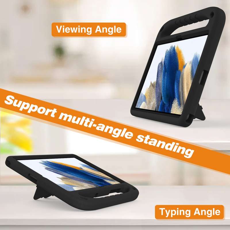 For Samsung Galaxy Tab A9+ Handle EVA Shockproof Tablet Case with Holder(Blue)