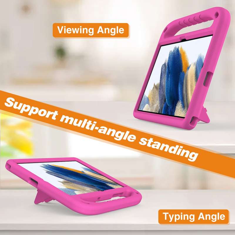 For Samsung Galaxy Tab A9+ Handle EVA Shockproof Tablet Case with Holder(Blue)