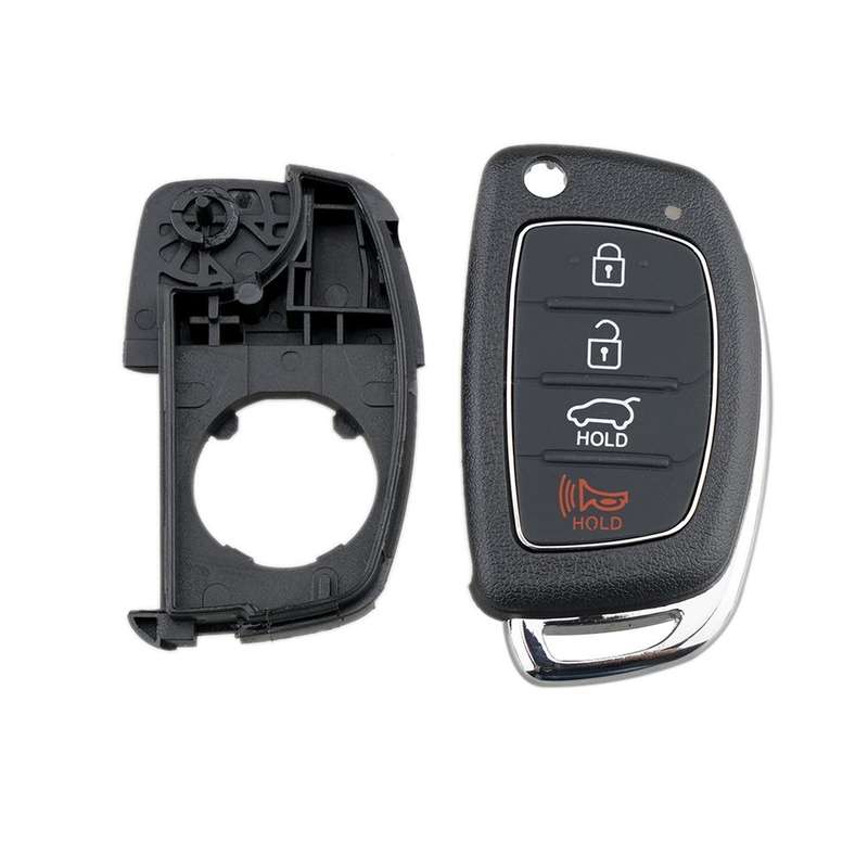 4-button Folding Car Key Shell with Metal Edge Solaris ix35 ix4 Santa For Hyundai Sonata 2014-2017 /