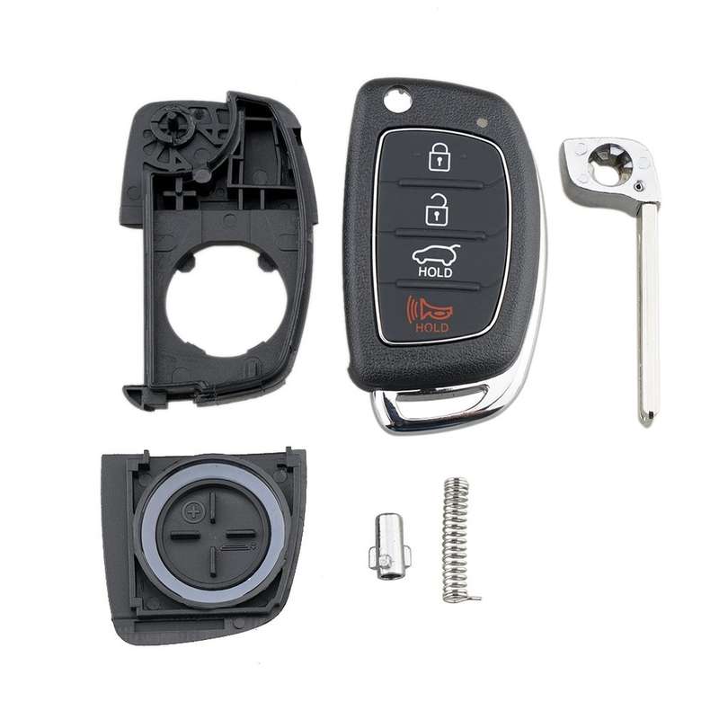 4-button Folding Car Key Shell with Metal Edge Solaris ix35 ix4 Santa For Hyundai Sonata 2014-2017 /