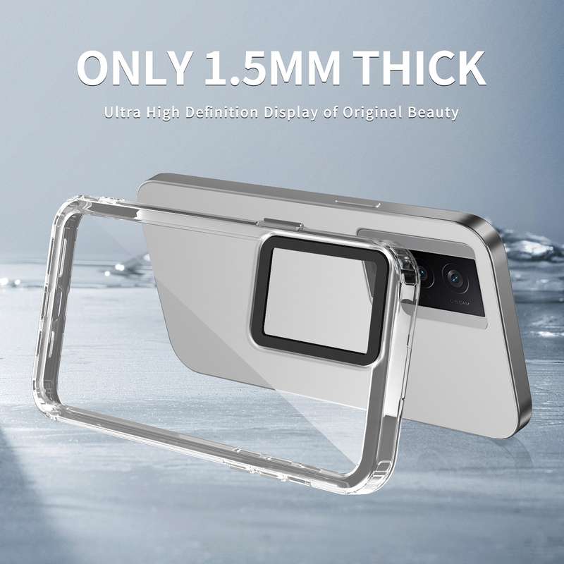 For Xiaomi Poco F5 Pro Transparent Acrylic + TPU Shockproof Phone Case(Transparent Black)