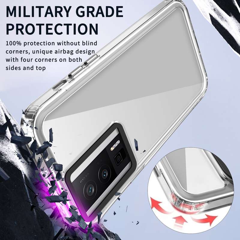 For Xiaomi Poco F5 Pro Transparent Acrylic + TPU Shockproof Phone Case(Transparent Black)
