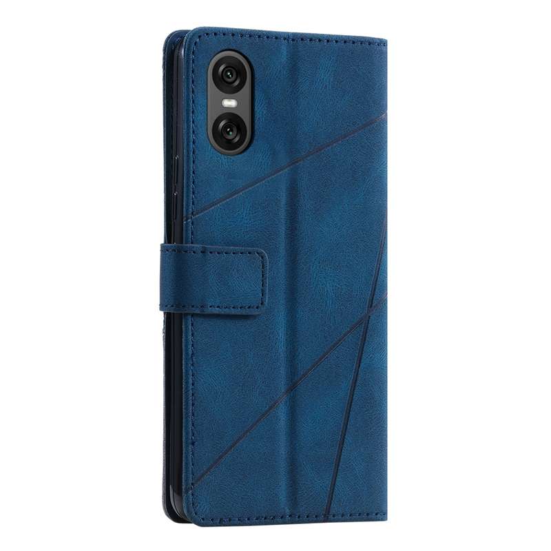 For Sony Xperia 10 VI Skin Feel Splicing Leather Phone Case(Blue)