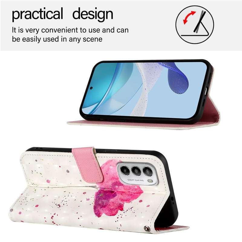 For Motorola Moto G 5G 2022 3D Painting Horizontal Flip Leather Phone Case(Flower)