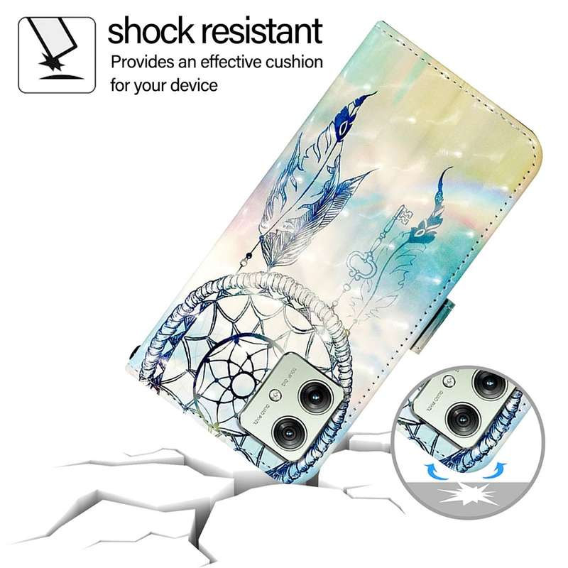 For Motorola Moto G54 EU / Brazil Version 3D Painting Horizontal Flip Leather Phone Case(Dream