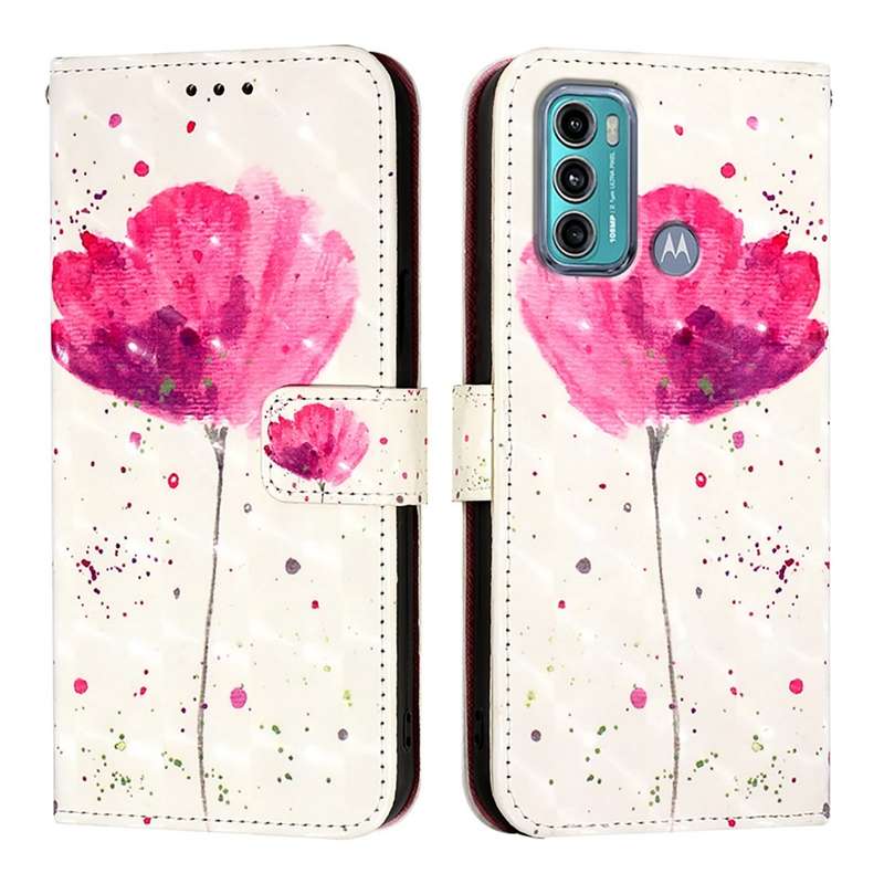 For Motorola Moto G60 / Moto G40 Fusion 3D Painting Horizontal Flip Leather Phone Case(Flower)