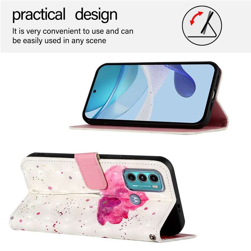 For Motorola Moto G60 / Moto G40 Fusion 3D Painting Horizontal Flip Leather Phone Case(Flower)