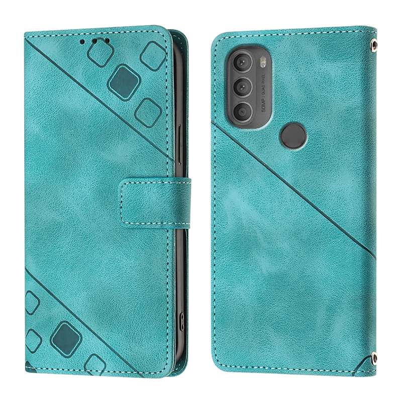 For Motorola Moto G71 5G Skin Feel Embossed Leather Phone Case(Green)