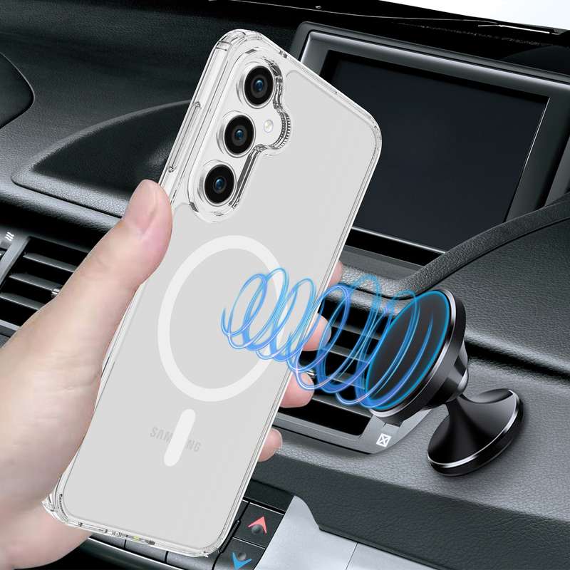 For Samsung Galaxy S23 FE 5G MagSafe Clear Acrylic PC Hybrid TPU Phone Case(Transparent)