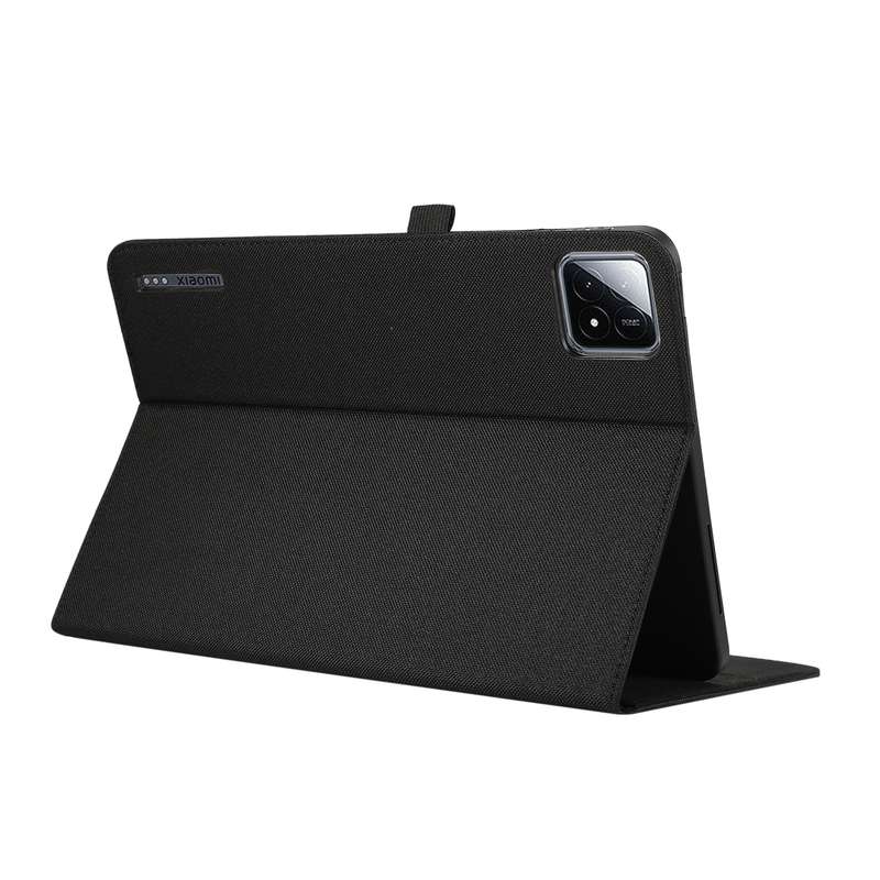 For Xiaomi Pad 6S Pro 12.4 Fabric Leather Tablet Case(Black)