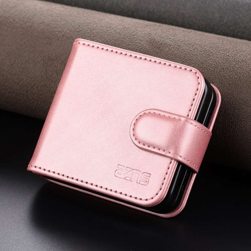 For Samsung Galaxy Z Flip6 5G AZNS Skin Feel Calf Texture Flip Leather Phone Case(Rose Gold)