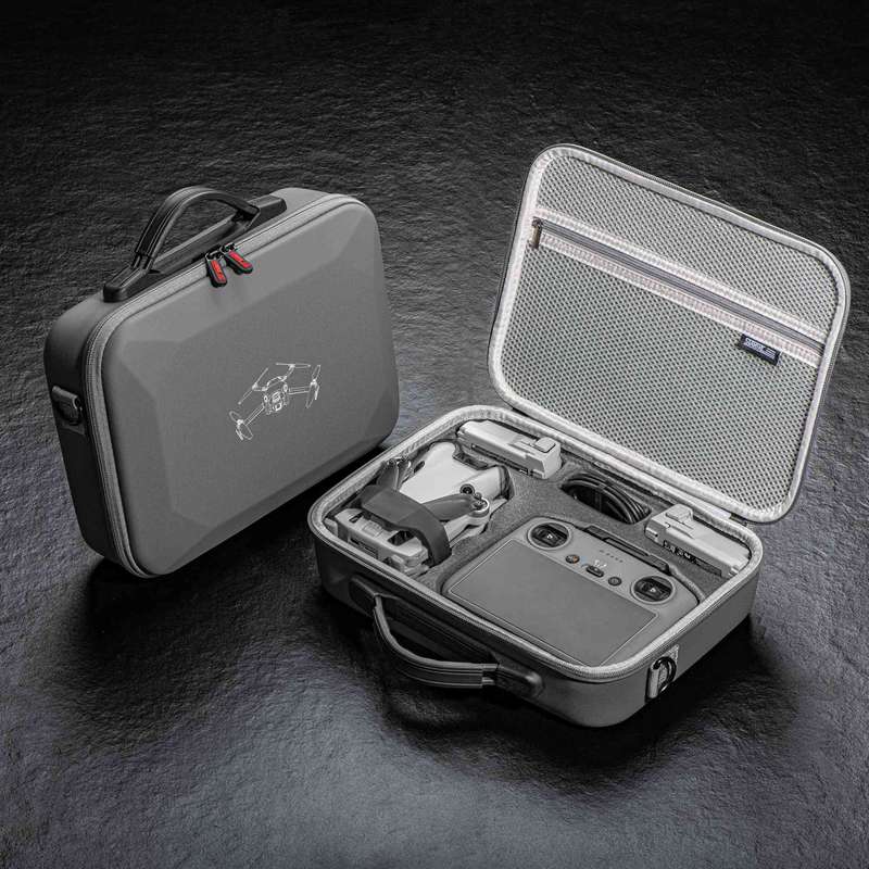 For DJI Mini 4 Pro / RC with Screen Standard STARTRC Shoulder Storage Bag PU Handbag(Grey)