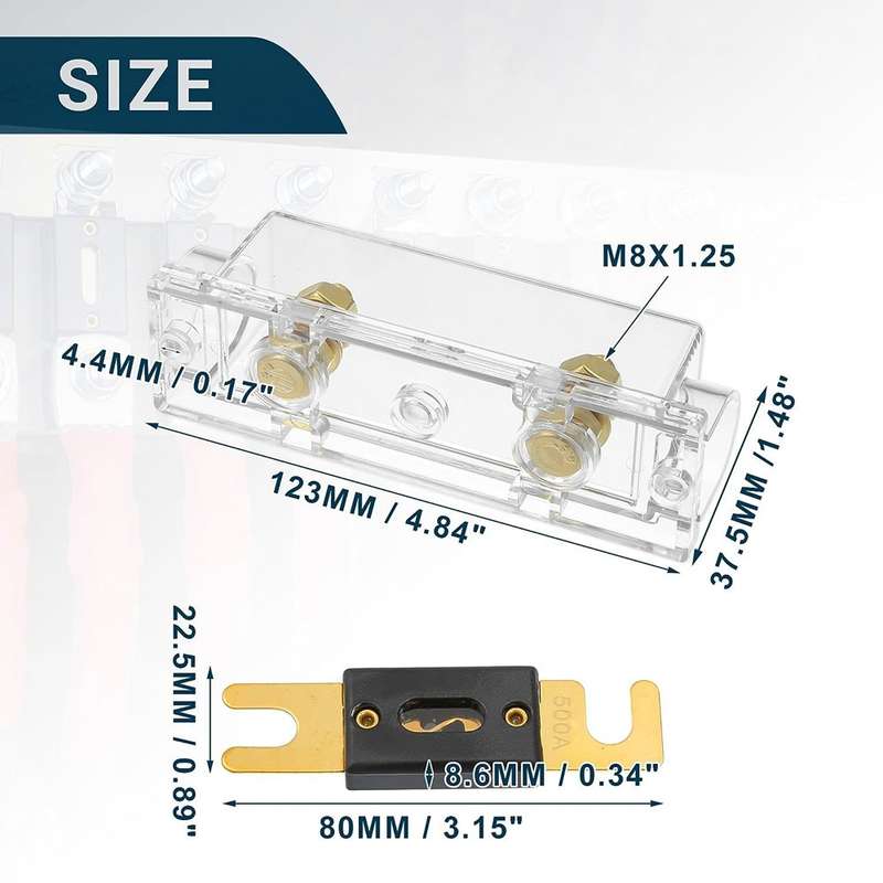 3 in 1 ANL Car Audio Modified Fuse Holder with 200A Fuse, Current:100A