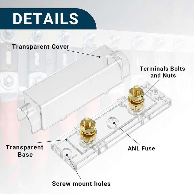3 in 1 ANL Car Audio Modified Fuse Holder with 200A Fuse, Current:100A