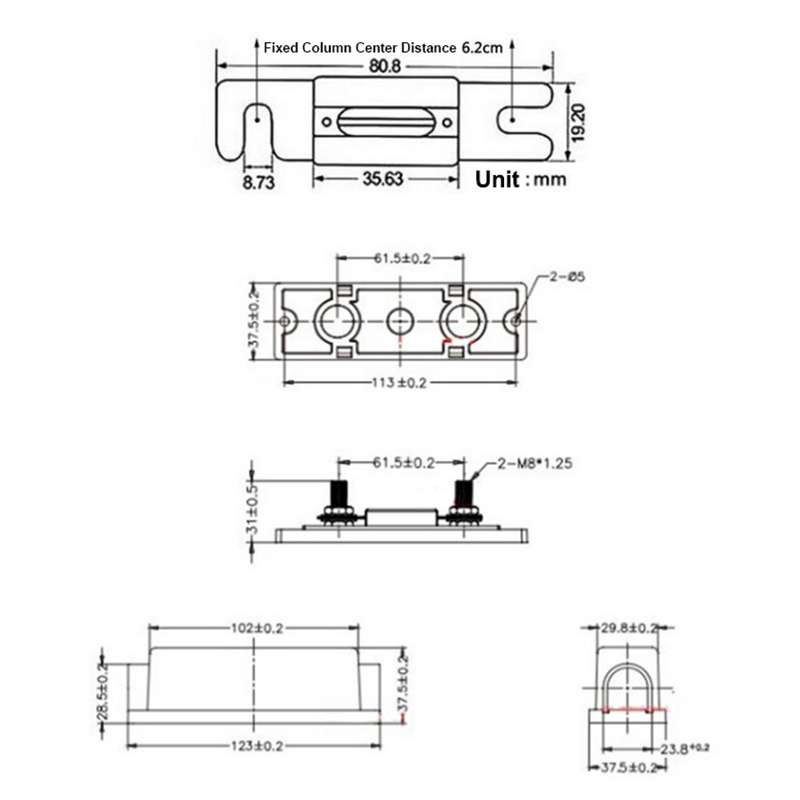 3 in 1 ANL Car Audio Modified Fuse Holder with 200A Fuse, Current:100A