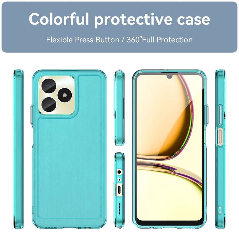 For Realme C51 Candy Series TPU Phone Case(Transparent Blue)