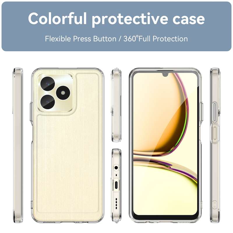 For Realme C51 Candy Series TPU Phone Case(Transparent Blue)