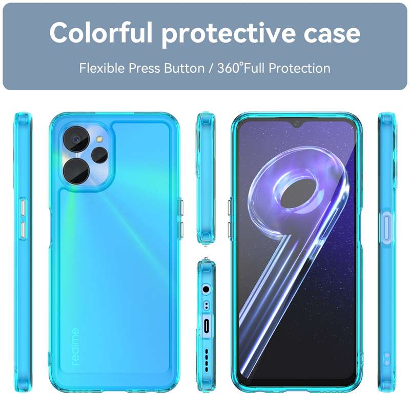 For Realme 10 5G Candy Series TPU Phone Case(Transparent Blue)