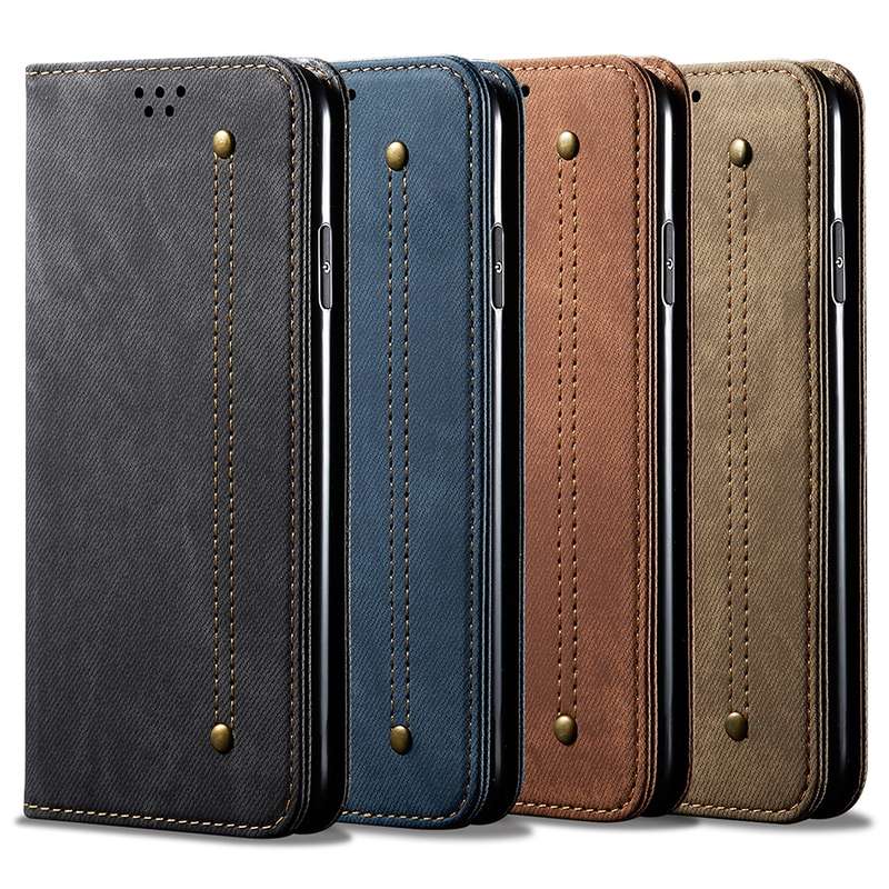 For Xiaomi Redmi Turbo 3 Denim Texture Casual Style Horizontal Flip Leather Case(Black)