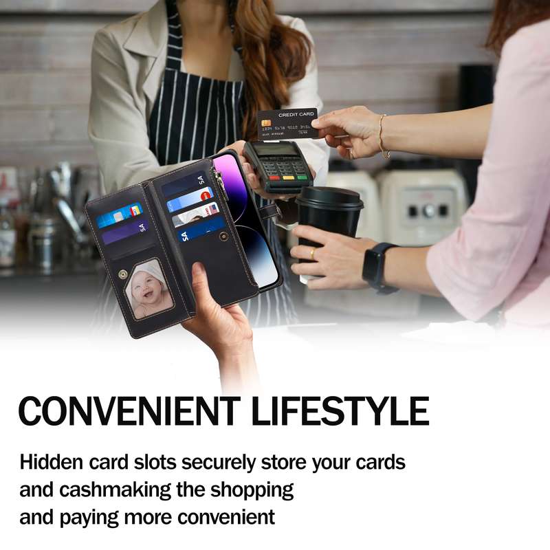 For Motorola Edge 50 Ultra ESEBLE Star Series Lanyard Zipper Wallet RFID Leather Case(Black)