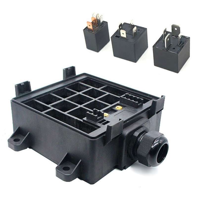 12V 4 Pin Car RV Waterproof Fuse Relay Box Car Modified Multi-Light Control Fuse Box
