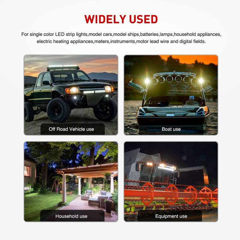 2pcs 16AWG For LED Lights / Off-Road Lights Car Wiring Harness Extension Cable Kit