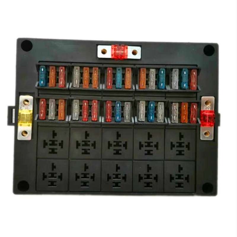40A Car New Energy Multi-Way Fuse Relay Box Fuse Holder with 15pcs Fuse Blades, Style:5 Pin