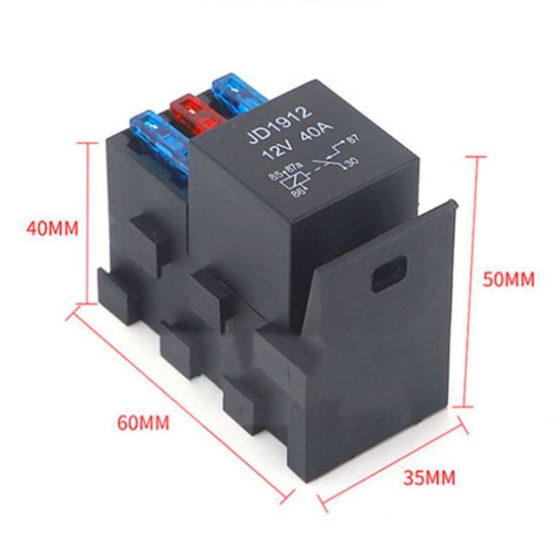 24V 4 Pin Car RV Engine Compartment Multi-Way Fuse Holder 3 Ways With Relay Holder