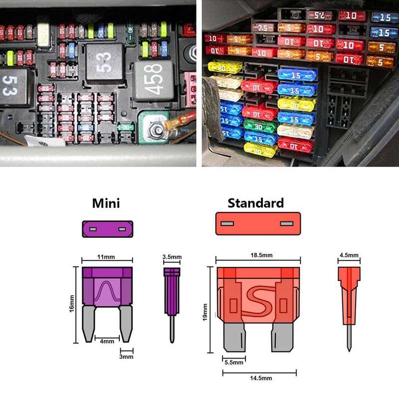 140pcs / Set Car Fuse Set Portable Standard & Mini Fuses