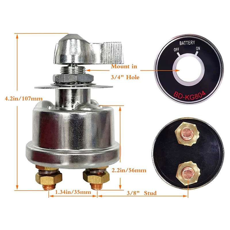 300A Car Ships RV High Current Battery Cut-Off Switch Battery Power Isolator With Accessories