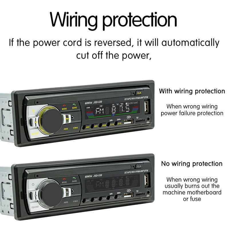 JSD-530 Bluetooth 5.0 Car MP3 Player Support FM / Smart Voice Assistant / Mobile APP