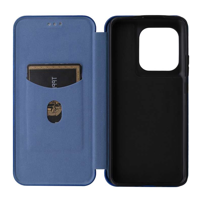 For Motorola Edge 50 Ultra Carbon Fiber Texture Flip Leather Phone Case(Blue)