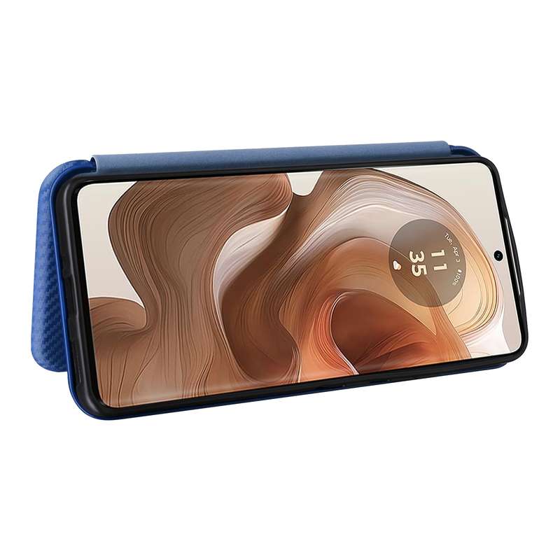 For Motorola Edge 50 Ultra Carbon Fiber Texture Flip Leather Phone Case(Blue)