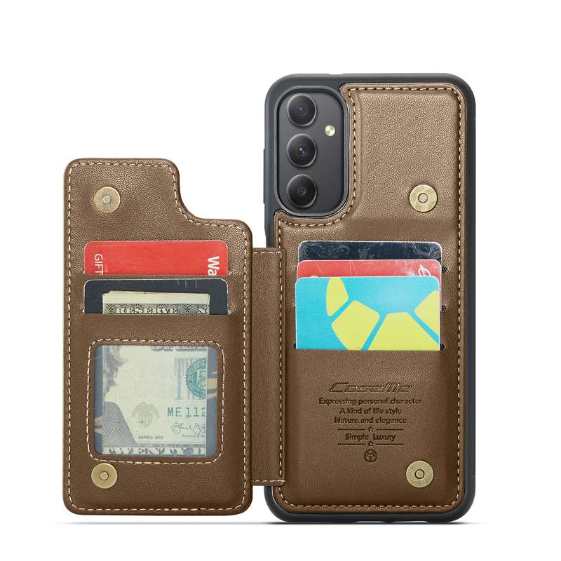 For Samsung Galaxy A34 5G CaseMe C22 Card Slots Holder RFID Anti-theft Phone Case(Black)