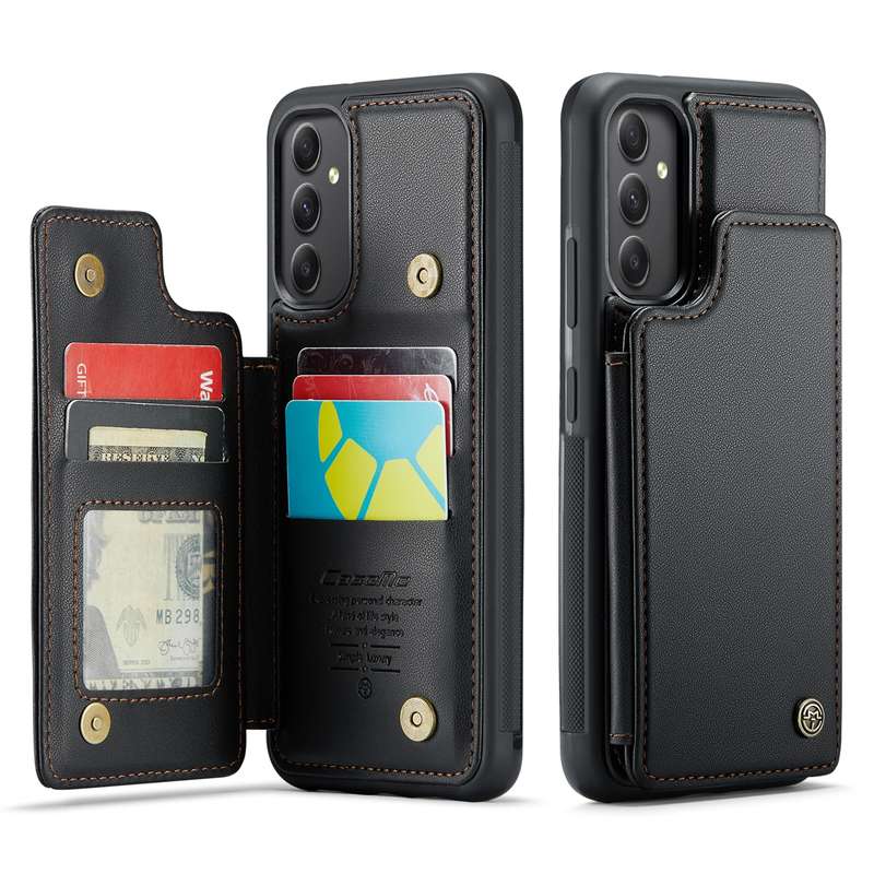 For Samsung Galaxy A34 5G CaseMe C22 Card Slots Holder RFID Anti-theft Phone Case(Black)