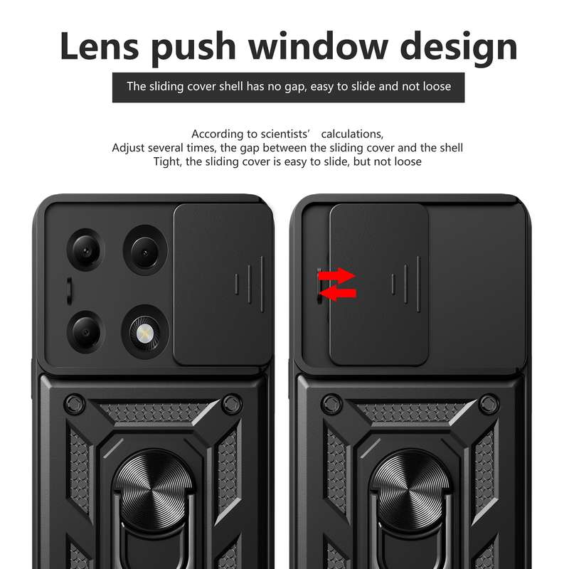 For Xiaomi Redmi Note 13 Pro 4G Global Sliding Camera Cover Design TPU Hybrid PC Phone Case(Silver)