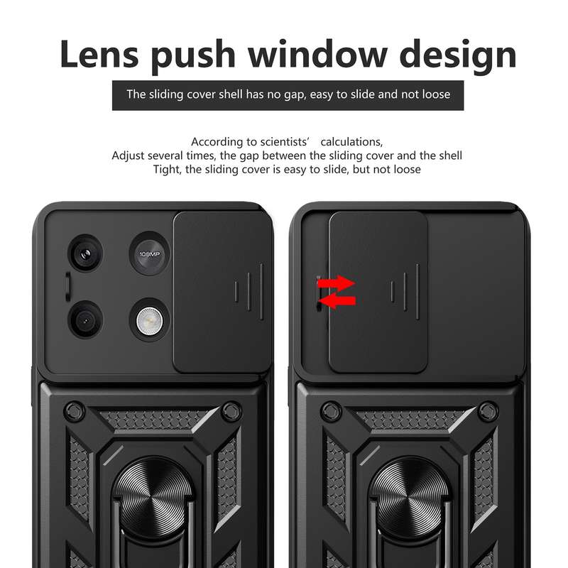 For Xiaomi Redmi Note 13 5G Sliding Camera Cover Design TPU Hybrid PC Phone Case(Silver)