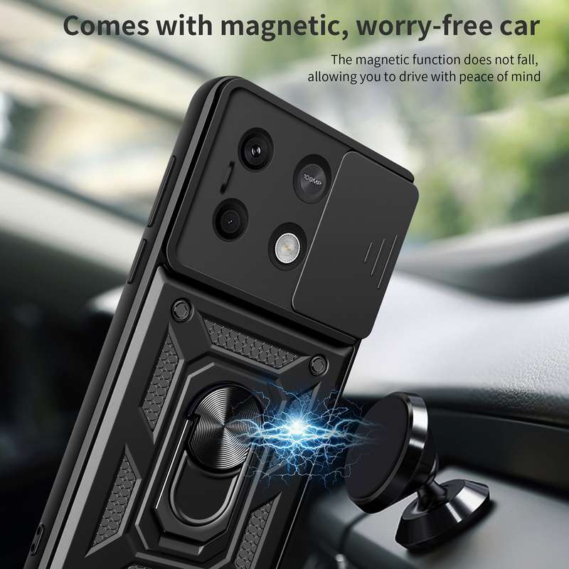 For Xiaomi Redmi Note 13 5G Sliding Camera Cover Design TPU Hybrid PC Phone Case(Silver)