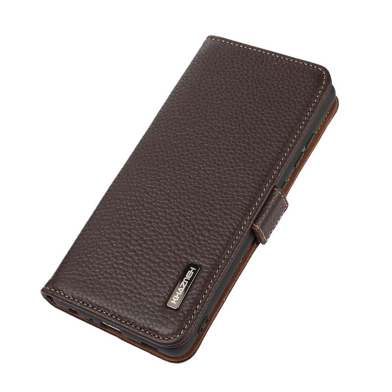 For Xiaomi 14 Ultra KHAZNEH Side-Magnetic Litchi Genuine Leather RFID Phone Case(Brown)