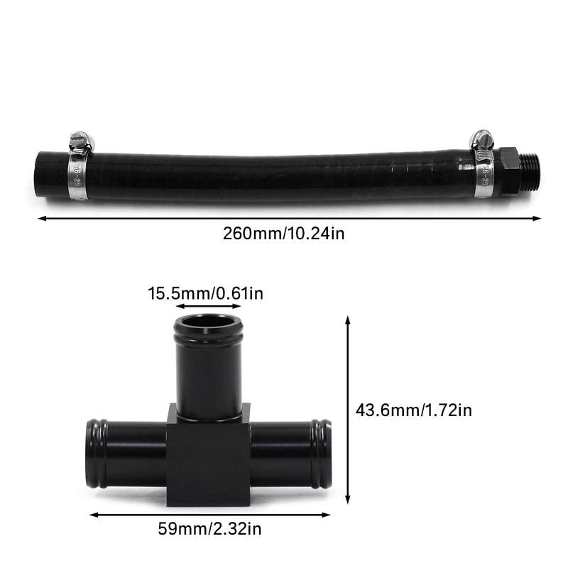 F09215 For Subaru EJ20/EJ25 Car Engine Cylinder Coolant Pipe Set(Black)