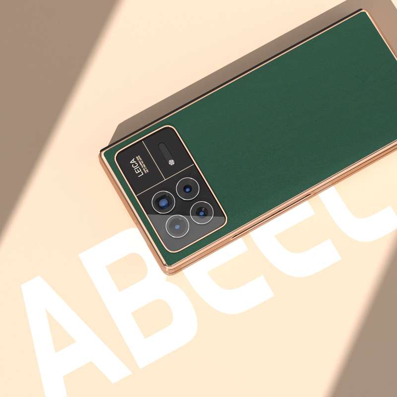 For Xiaomi Mix Fold 3 Genuine Leather Silk Series Nano Plating Phone Case(Dark Green)