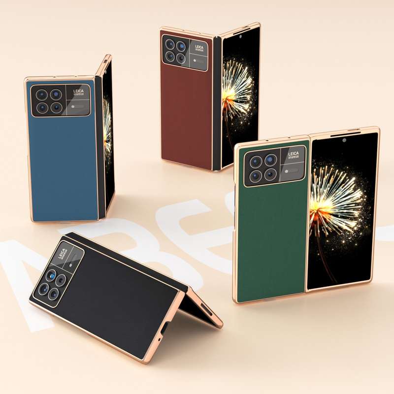 For Xiaomi Mix Fold 3 Genuine Leather Silk Series Nano Plating Phone Case(Dark Green)