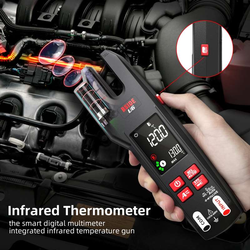 BSIDE U6 AC/DC Clamp-on Infrared Temperature Measurement Multimeter