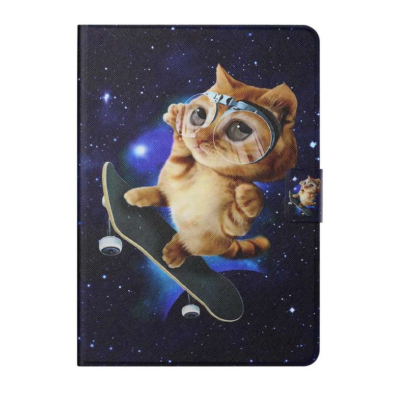 For Samsung Galaxy Tab A9 Colored Drawing Horizontal Flip PU Tablet Case with Sleep / Wake-up Functi