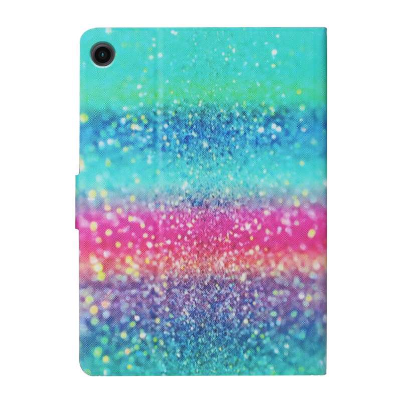 For Samsung Galaxy Tab A9 Colored Drawing Pattern Horizontal Flip PU Tablet Case with Sleep / Wake-u