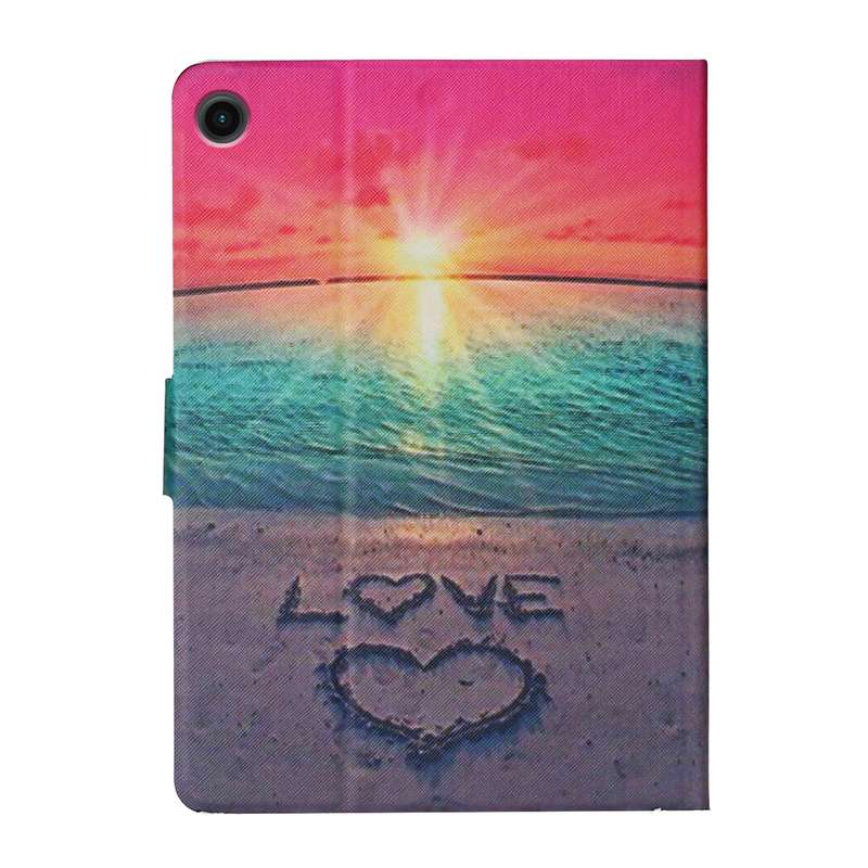 For Samsung Galaxy Tab A9 Colored Drawing Pattern Horizontal Flip PU Tablet Case with Sleep / Wake-u