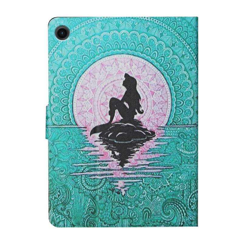 For Samsung Galaxy Tab A9 Colored Drawing Pattern Horizontal Flip PU Tablet Case with Sleep / Wake-u