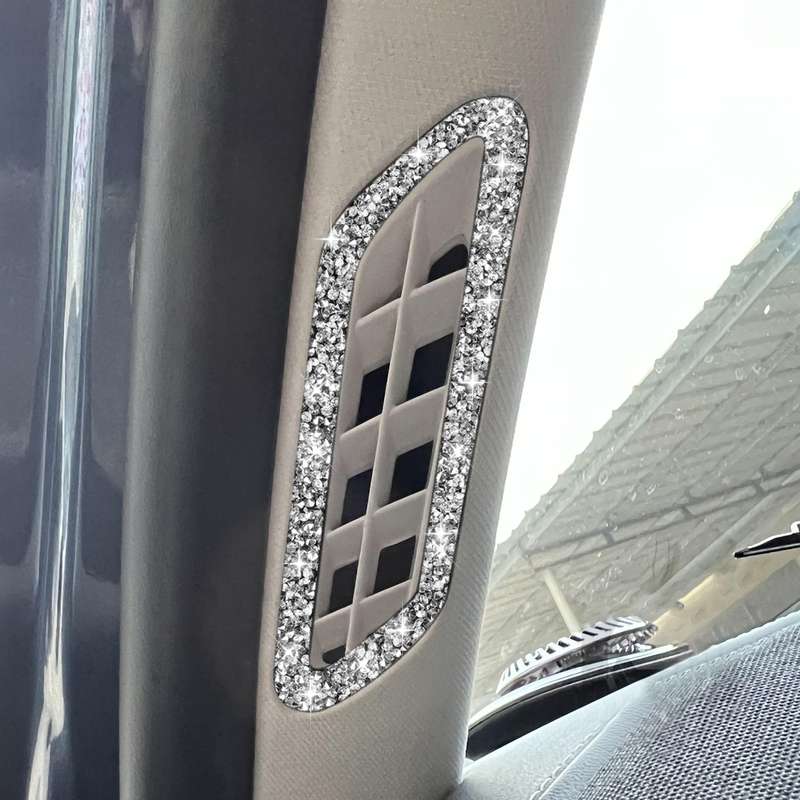 For Ford Mustang Mach E 2021 Car Door Pillar Air Outlet Diamond Decorative Sticker