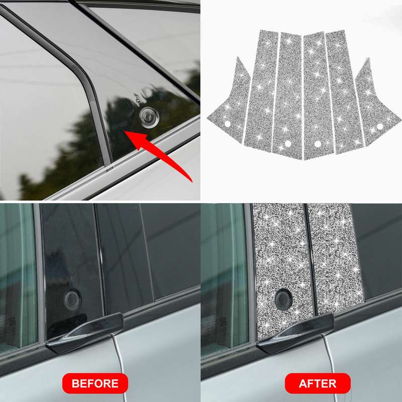 For Ford Mustang Mach E 2021 Car B-pillar Diamond Decorative Sticker