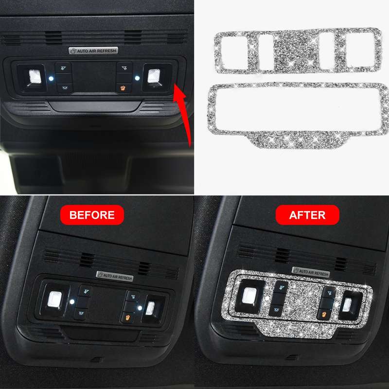 For Ford Mustang Mach E 2021 Car Reading Light Button Diamond Decorative Sticker